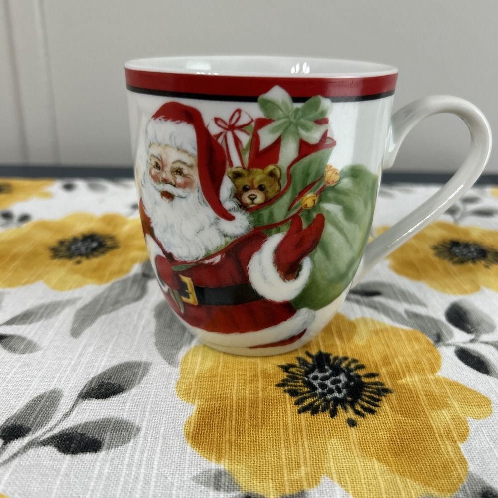 Fitz And Floyd "One Look And You know" Merry Christmas Coffee Mug Santa